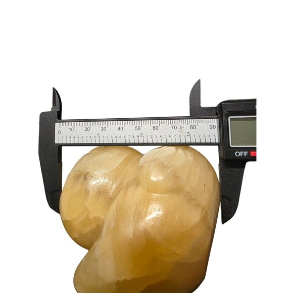 Large Honey Calcite Duck Crystal Carving - Picture 9 of 11